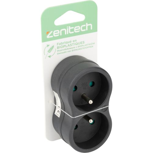 Biplite Recyclée Éco-conçue - 2x16a - Noir - Zenitech