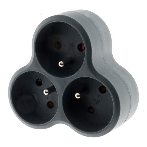 Multiprise Triplite Triangulaire 16a - Noir - Zenitech