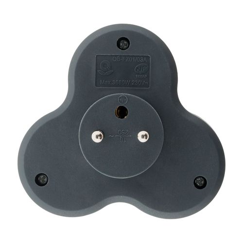 Multiprise Triplite Triangulaire 16a - Noir - Zenitech