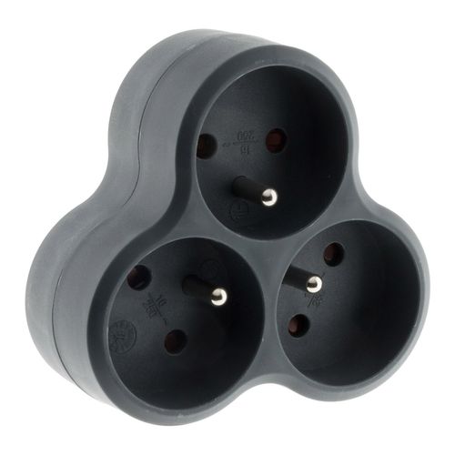 Multiprise Triplite Triangulaire 16a - Noir - Zenitech