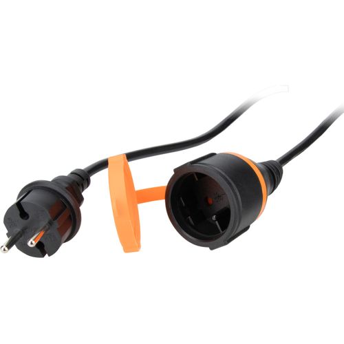 Rallonge Étanche 2p H05vv-f 2x1,5mm² 10m Avec Clip De Fixation - Orange - Zenitech