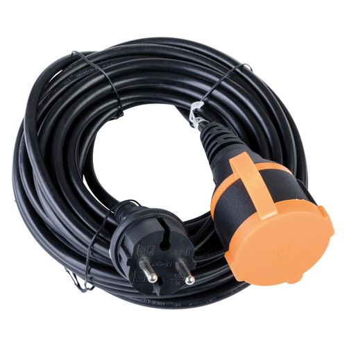 Rallonge Étanche 2p H05vv-f 2x 1,5mm² 25m Avec Clip De Fixation - Orange - Zenitech