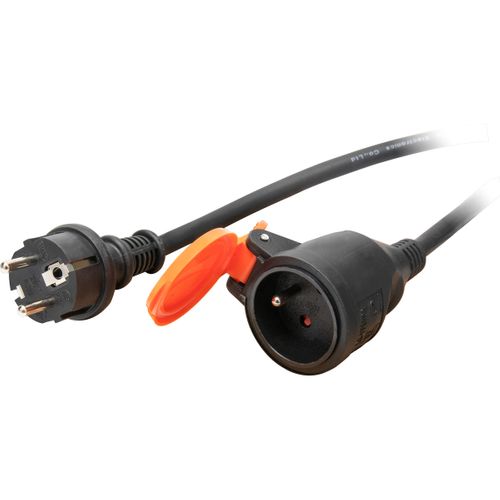 Rallonge Étanche 2p+t H07rn-f 3x1,5mm² 5m Avec Clip De Fixation - Orange - Zenitech