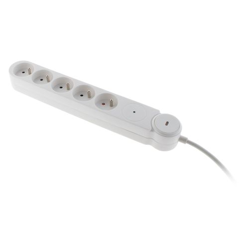 Multiprise Parafoudre Iota 5x16a + Interrupteur - Blanc - Zenitech