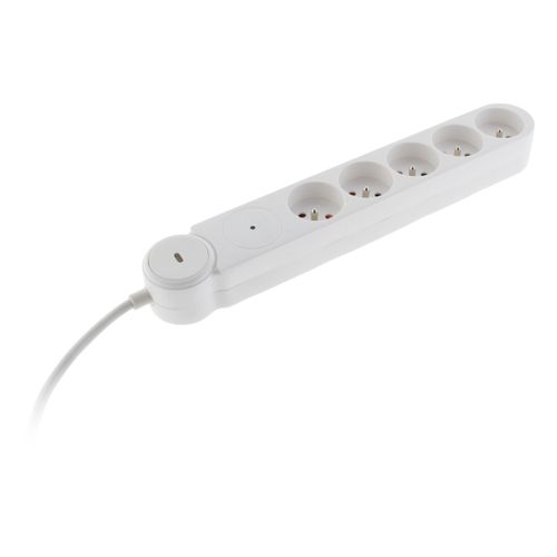 Multiprise Parafoudre Iota 5x16a + Interrupteur - Blanc - Zenitech