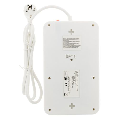 Multiprise 8 Prises Schuko Filtre+tv+adsl+fax - Blanc - Zenitech
