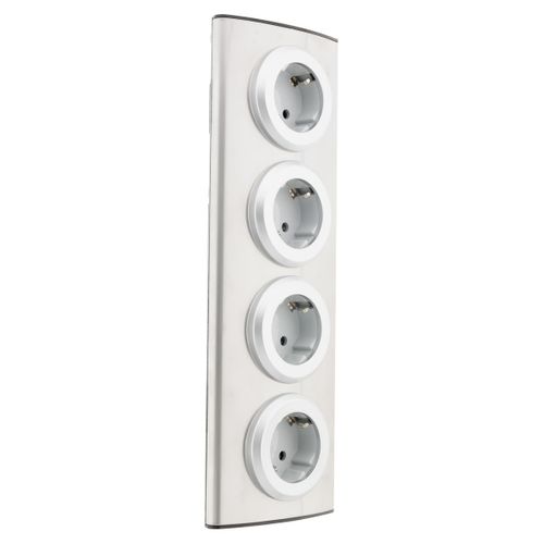Multiprise De Cuisine En Angle 4 Prises Schuko 16a - Gris - Otio