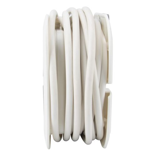 Enrouleur Domestique 3 Prises Schuko + 2 USB 2,4a 7m - Blanc - Zenitech