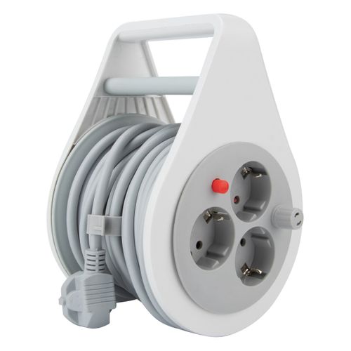 Enrouleur Domestique Schuko 3 Prises 7m - Gris - Zenitech