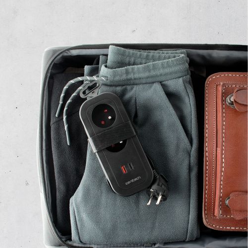 Bloc Multiprise Nomade 4 Prises Dont 2 USB - Noir - Mundo - Zenitech