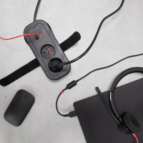 Bloc Multiprise Nomade 4 Prises Dont 2 USB - Noir - Mundo - Zenitech