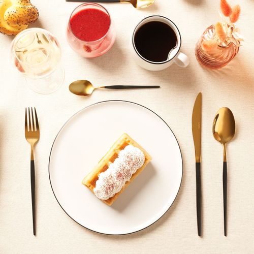 Soprano Or/noir - Ménagère 24 Pièces