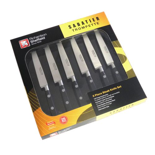 Sabatier Trompette - Coffret 6 Couteaux Steak Lame Lisse