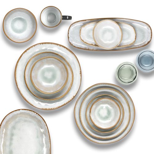 Shadow Aqua - Plat Ovale Extra Large 36 X 22 Cm (x2)