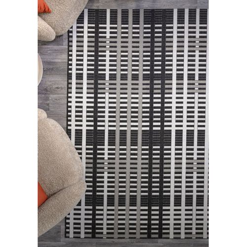 Tapis Intérieur Extérieur Lobby Grid En Polypropylène - Noir - 160x230 Cm