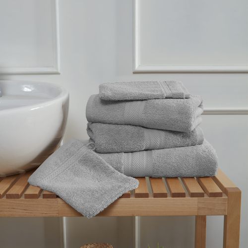 Ensemble De Bain 5 Pièces (1 Drap De Bain + 2 Serviettes De Toilette + 2 Gants)   Luxury