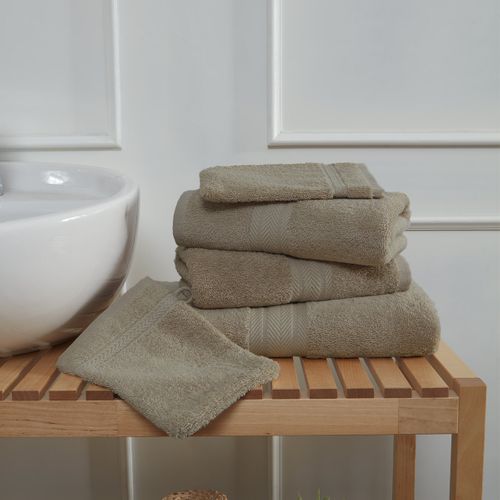 Ensemble De Bain 5 Pièces (1 Drap De Bain + 2 Serviettes De Toilette + 2 Gants)   Luxury