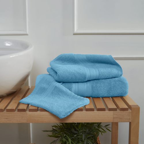 Ensemble De Bain 3 Pièces (1 Drap De Bain + 1 Serviette De Toilette + 1 Gant)   Luxury