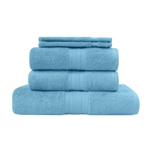 Ensemble De Bain 5 Pièces (1 Drap De Bain + 2 Serviettes De Toilette + 2 Gants) Luxury