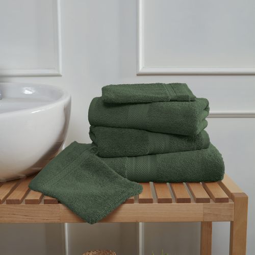 Ensemble De Bain 5 Pièces (1 Drap De Bain + 2 Serviettes De Toilette + 2 Gants) Luxury