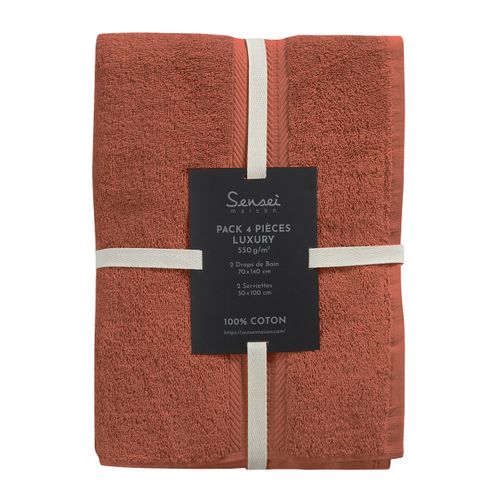 Ensemble De Bain 4 Pièces (2 Draps De Bain + 2 Serviettes De Toilette)   Luxury