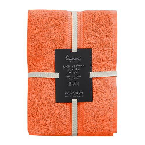 Ensemble De Bain 4 Pièces (2 Draps De Bain + 2 Serviettes De Toilette) Luxury