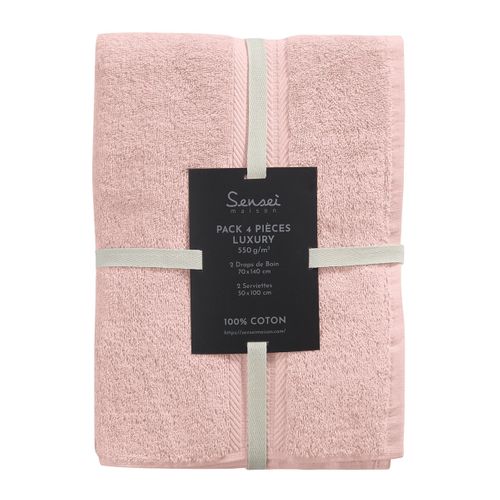 Ensemble De Bain 4 Pièces (2 Draps De Bain + 2 Serviettes De Toilette)   Luxury