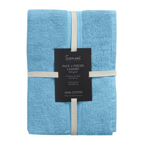 Ensemble De Bain 4 Pièces (2 Draps De Bain + 2 Serviettes De Toilette) Luxury