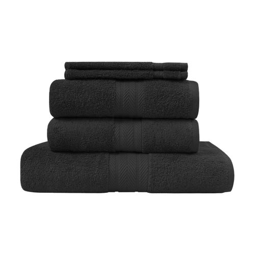 Ensemble De Bain 5 Pièces (1 Drap De Bain + 2 Serviettes De Toilette + 2 Gants)   Luxury