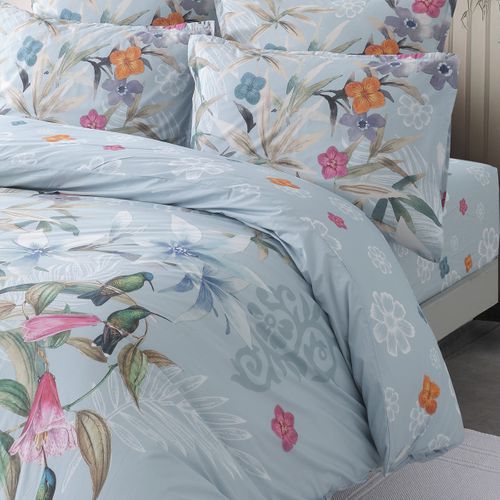 Parure De Lit Avec 2 Taies 65x65 Cm En Percale  240x220 Cm Birdie