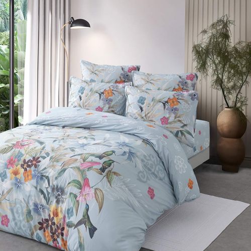 Parure De Lit Avec 2 Taies 65x65 Cm En Percale  240x220 Cm Birdie