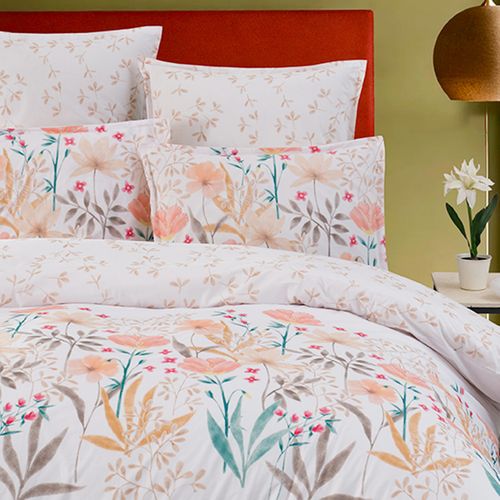 Parure Housse De Couette Percale Avec 2 Taies 50x70 Cm  200x200 Cm Angelica