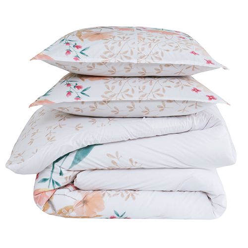 Parure Housse De Couette Percale Avec 2 Taies 50x70 Cm  260x240 Cm Angelica