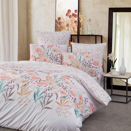 Parure Housse De Couette Percale Avec 2 Taies 50x70 Cm  260x240 Cm Angelica