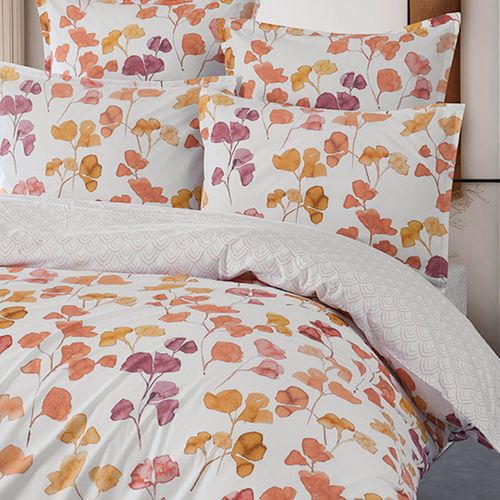 Parure De Lit Avec 2 Taies 65x65 Cm En Percale 240x220 Cm Emma