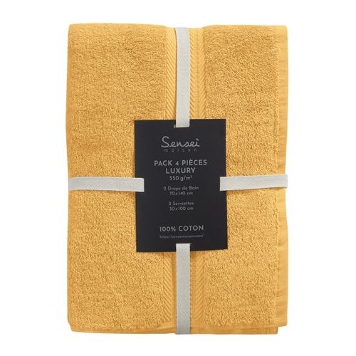 Ensemble De Bain 4 Pièces (2 Draps De Bain + 2 Serviettes De Toilette)   Luxury