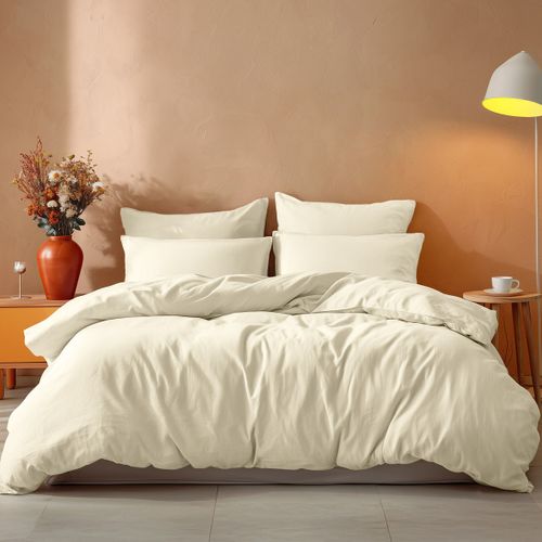 Parure Housse De Couette 260x240 Cm Avec 2 Taies Rectangle 65x65 Cm En Coton Studio