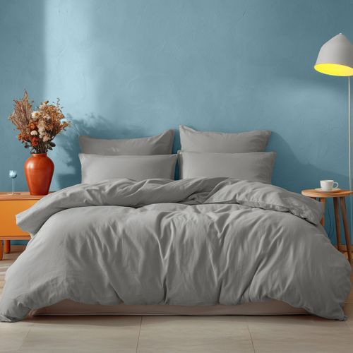 Parure Housse De Couette 260x240 Cm Avec 2 Taies Rectangle 65x65 Cm En Coton Studio