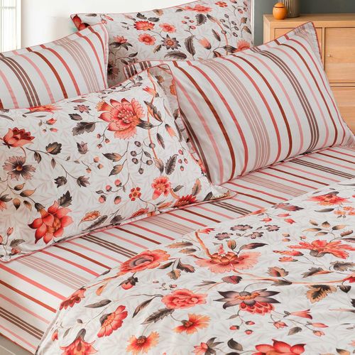 Parure Housse De Couette Satin + 2 Taies 65x65 Cm  200x200 Cm Incandescence