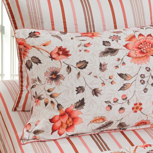 Parure Housse De Couette Satin + 2 Taies 65x65 Cm 240x220 Cm Incandescence