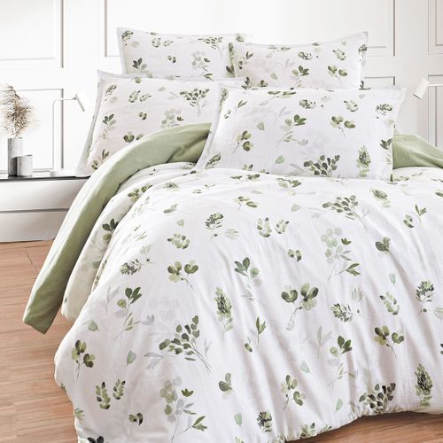 Parure Housse De Couette Gaze De Coton + 2 Taies 65x65 Cm 200x200 Cm Lola Loft