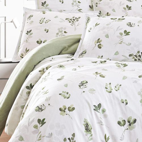 Parure Housse De Couette Gaze De Coton + 2 Taies 65x65 Cm  260x240 Cm Lola Loft