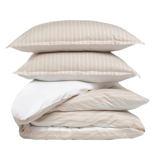 Parure Housse De Couette Percale De Coton Avec 2 Taies 50x70 Cm  260x240 Cm Linquist