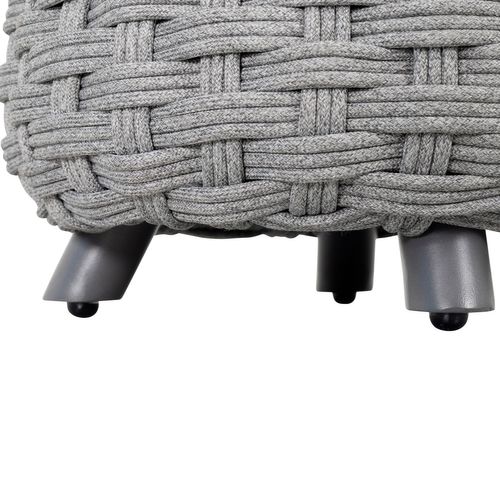 Pouf De Jardin Tressé Rond Obbae - Graphite