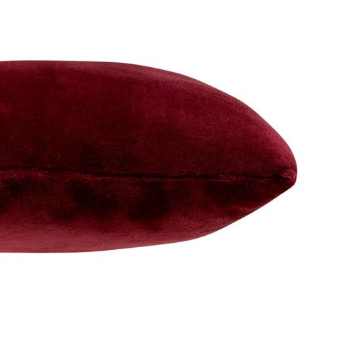 Coussin En Flanelle Uni "ollis" 38x38cm Rouge Grenat