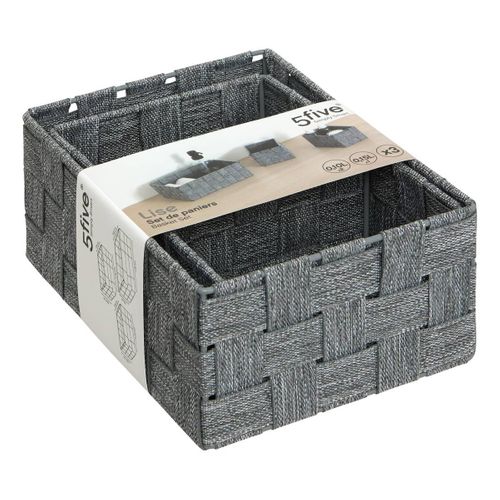 Lot De 3 Paniers Lise Gris