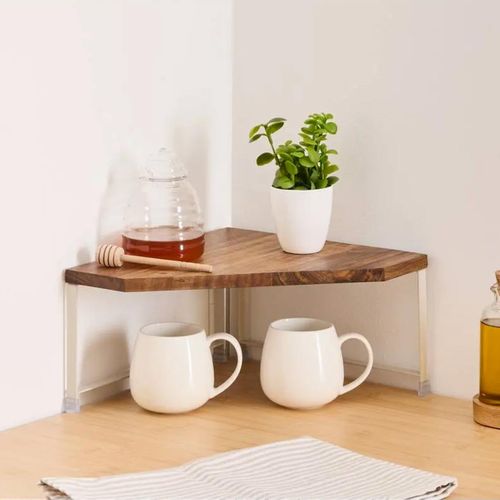 Etagère Angle 1 Niveau Acacia Beige