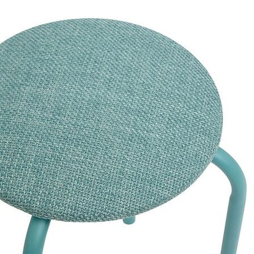 Tabouret D'appoint En Métal Et Tissu Chiné Flexy - Vert Céladon