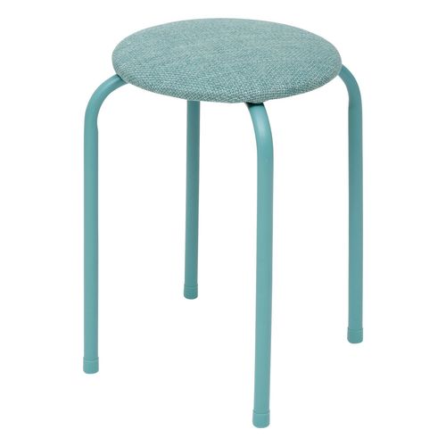 Tabouret D'appoint En Métal Et Tissu Chiné Flexy - Vert Céladon