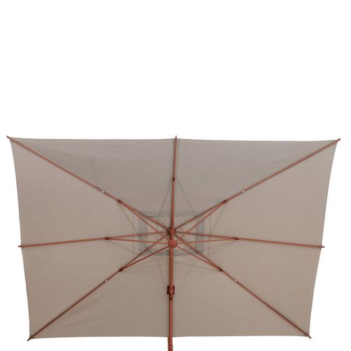 Parasol Déporté Rectangulaire Inclinable Melhia 4x3 M Acajou/lin